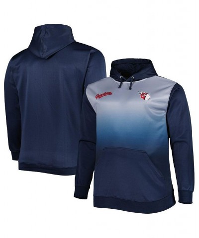 Men's Navy Cleveland Guardians Fade Sublimated Fleece Big and Tall Pullover Hoodie $48.44 Sweatshirt