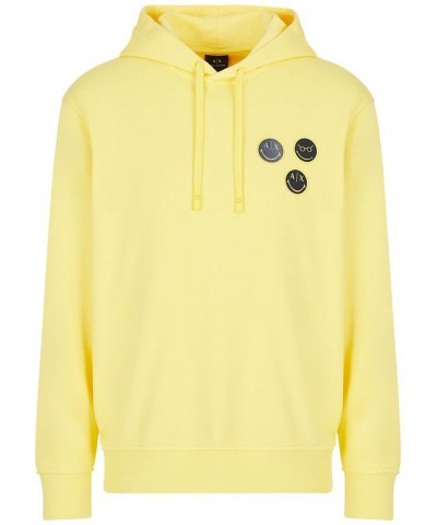 Men's Exclusive Smiley Logo Hoodie Gold $46.06 Sweatshirt