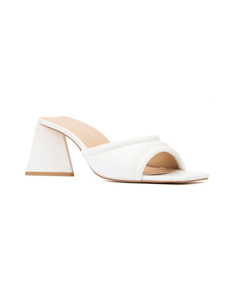 Women's Cammi Wide Width Heels Mule White $36.70 Shoes