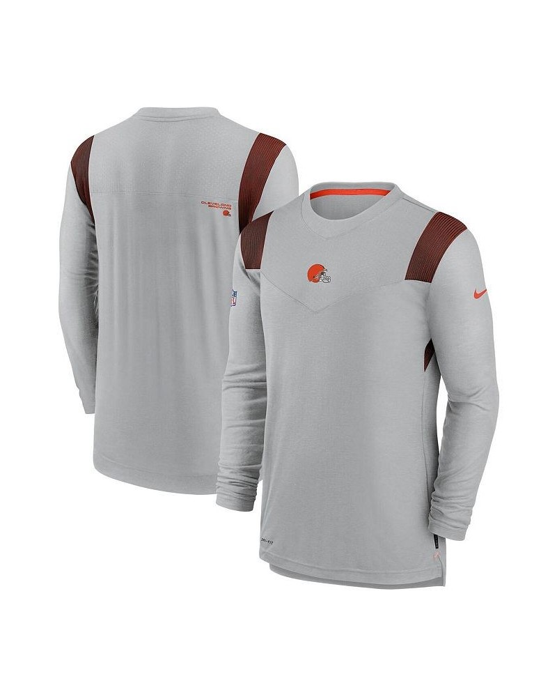 Men's Gray Cleveland Browns Sideline Player Uv Performance Long Sleeve T-shirt $32.25 T-Shirts