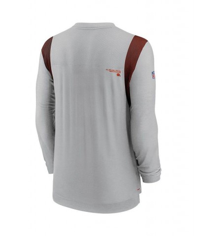 Men's Gray Cleveland Browns Sideline Player Uv Performance Long Sleeve T-shirt $32.25 T-Shirts