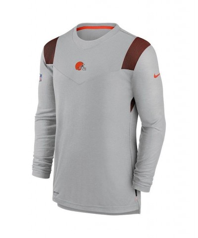 Men's Gray Cleveland Browns Sideline Player Uv Performance Long Sleeve T-shirt $32.25 T-Shirts