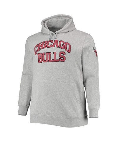 Men's Dennis Rodman Heathered Gray Chicago Bulls Big and Tall Name and Number Pullover Hoodie $70.00 Sweatshirt