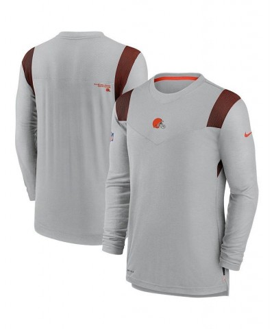 Men's Gray Cleveland Browns Sideline Player Uv Performance Long Sleeve T-shirt $32.25 T-Shirts