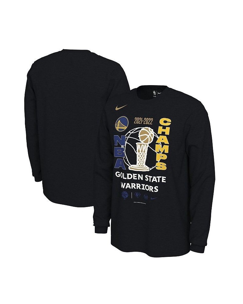 Men's Black Golden State Warriors 2022 NBA Finals Champions Locker Room Long Sleeve T-shirt $27.99 T-Shirts