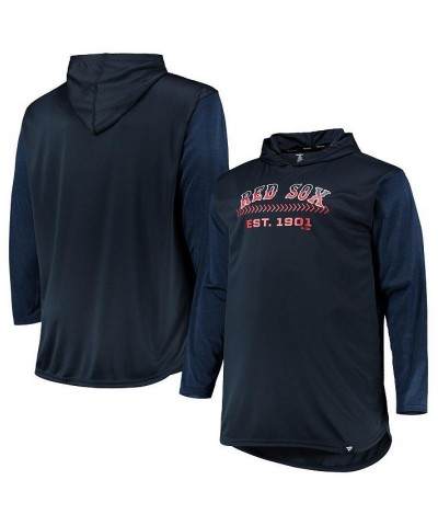 Men's Navy, Heathered Navy Boston Red Sox Big and Tall Wordmark Club Pullover Hoodie $39.77 Sweatshirt