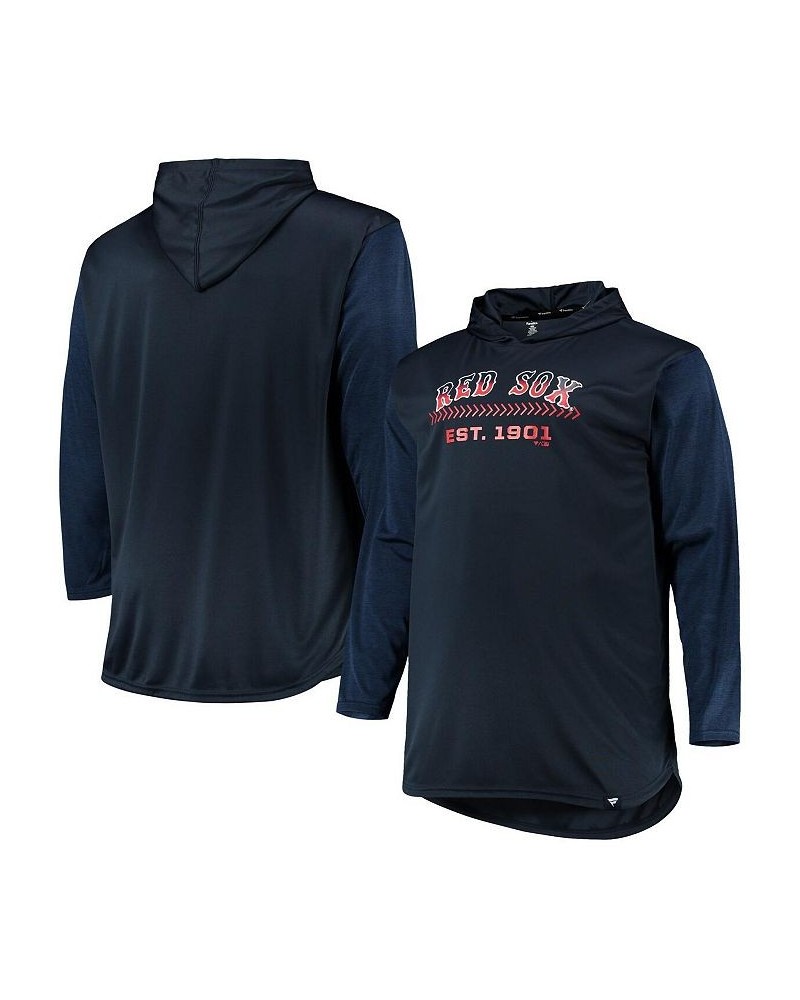 Men's Navy, Heathered Navy Boston Red Sox Big and Tall Wordmark Club Pullover Hoodie $39.77 Sweatshirt