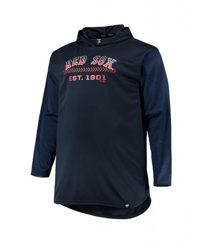 Men's Navy, Heathered Navy Boston Red Sox Big and Tall Wordmark Club Pullover Hoodie $39.77 Sweatshirt