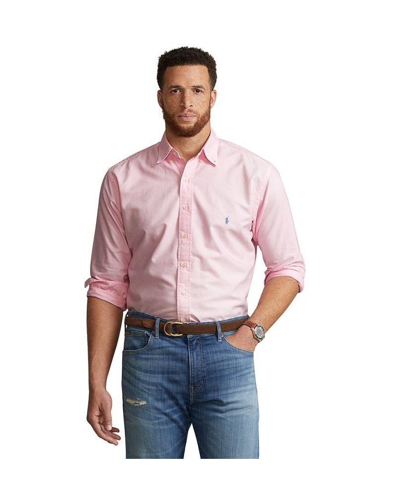 Men's Big & Tall Garment-Dyed Oxford Shirt Pink $56.70 Shirts