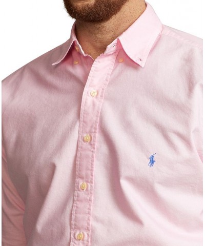 Men's Big & Tall Garment-Dyed Oxford Shirt Pink $56.70 Shirts