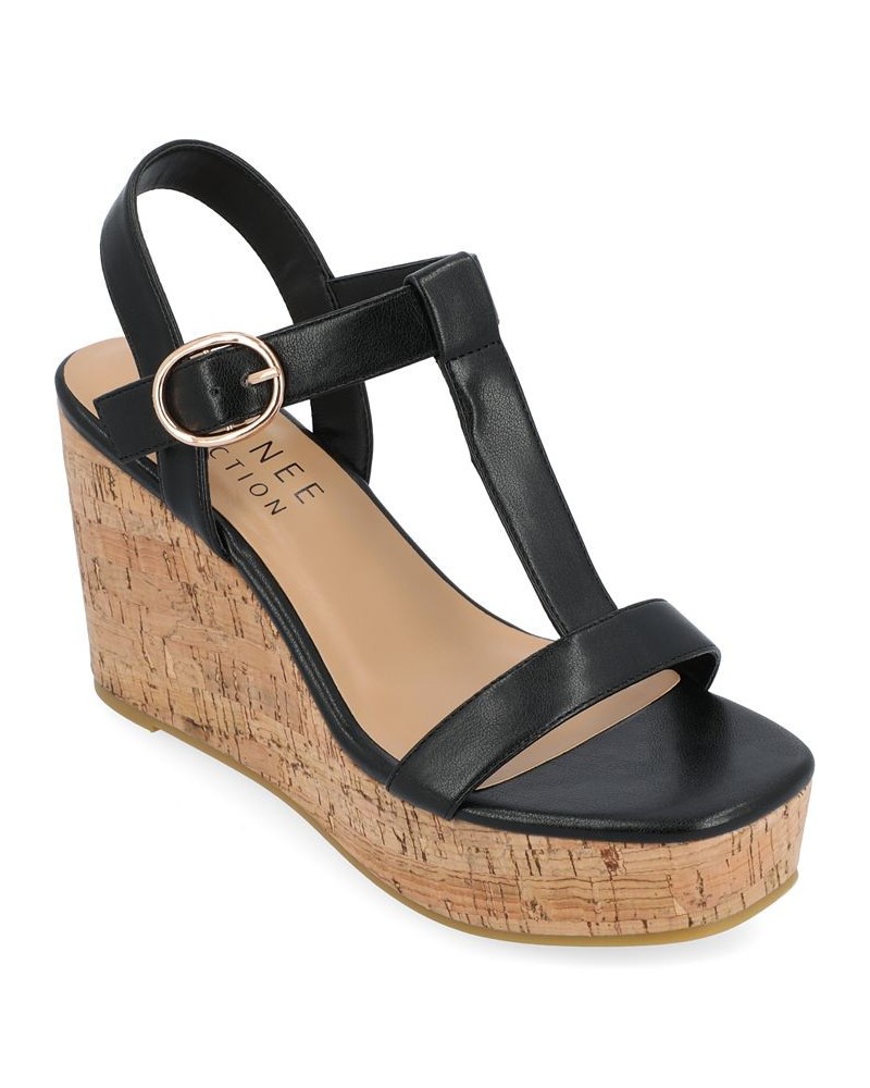 Women's Matildaa Platform Wedge Sandals Black $53.90 Shoes