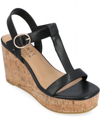 Women's Matildaa Platform Wedge Sandals Black $53.90 Shoes