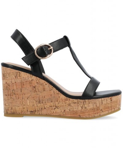 Women's Matildaa Platform Wedge Sandals Black $53.90 Shoes