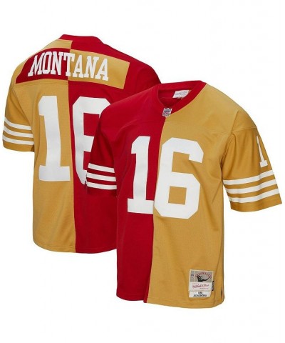 Men's Joe Montana Scarlet, Gold San Francisco 49ers 1990 Split Legacy Replica Jersey $59.20 Jersey