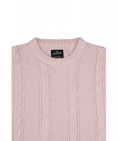 Men's Cable Knit Sweater Rosewater $23.00 Sweaters