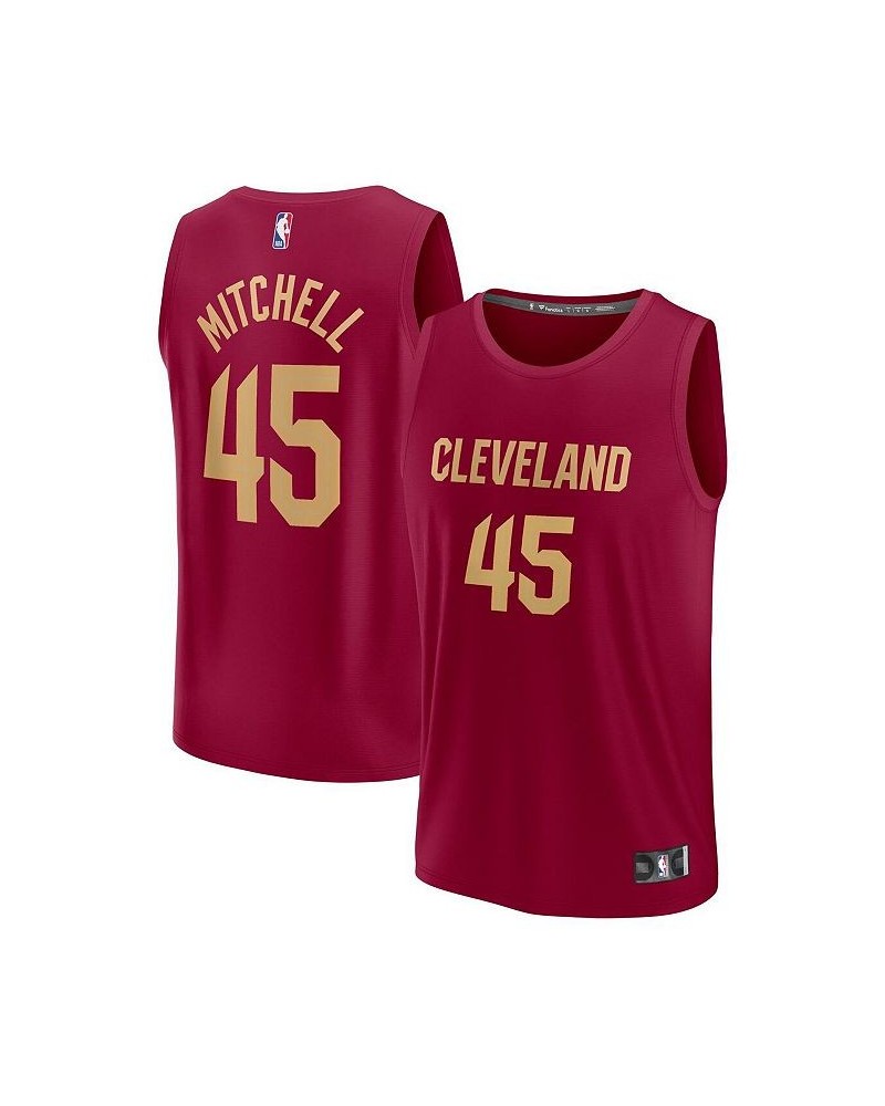 Men's Branded Donovan Mitchell Wine Cleveland Cavaliers 2022/23 Fast Break Replica Jersey - Icon Edition $29.40 Jersey