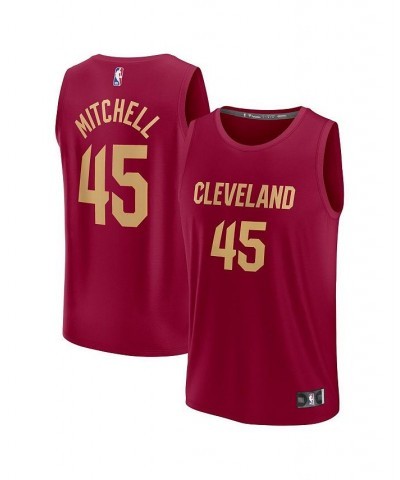 Men's Branded Donovan Mitchell Wine Cleveland Cavaliers 2022/23 Fast Break Replica Jersey - Icon Edition $29.40 Jersey