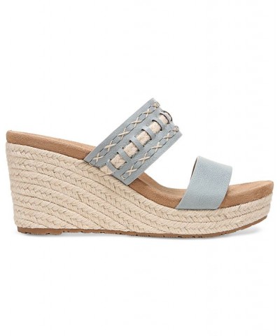 Women's Poppy Platform Espadrille Wedge Sandals Blue $45.54 Shoes