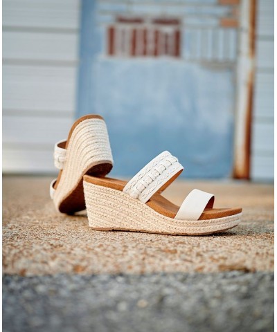 Women's Poppy Platform Espadrille Wedge Sandals Blue $45.54 Shoes