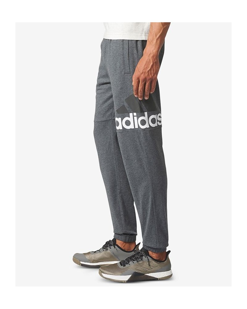 Men's Essentials Jersey Pants Dark Grey Heather/White $19.24 Pants