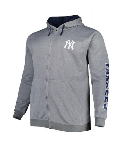 Men's Ash New York Yankees Big and Tall Pullover Hoodie $42.75 Sweatshirt