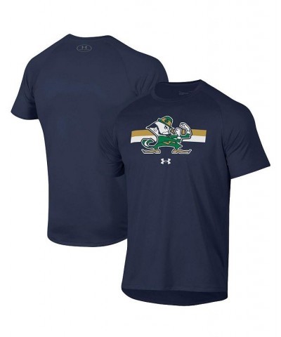 Men's Navy Notre Dame Fighting Irish Leprechaun Logo Stripe Performance Raglan T-shirt $23.84 T-Shirts