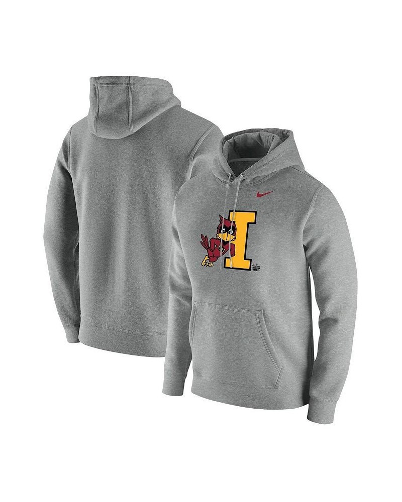 Men's Heathered Gray Iowa State Cyclones Vintage-Like School Logo Pullover Hoodie $39.95 Sweatshirt