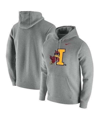 Men's Heathered Gray Iowa State Cyclones Vintage-Like School Logo Pullover Hoodie $39.95 Sweatshirt