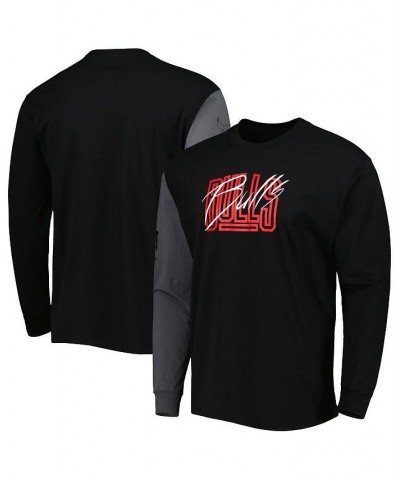 Men's Black Chicago Bulls Courtside Versus Flight MAX90 Long Sleeve T-shirt $26.31 T-Shirts