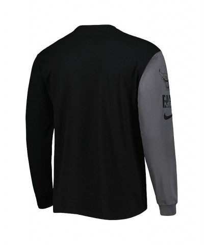 Men's Black Chicago Bulls Courtside Versus Flight MAX90 Long Sleeve T-shirt $26.31 T-Shirts