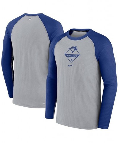 Men's Gray, Royal Toronto Blue Jays Game Authentic Collection Performance Raglan Long Sleeve T-shirt $33.14 T-Shirts