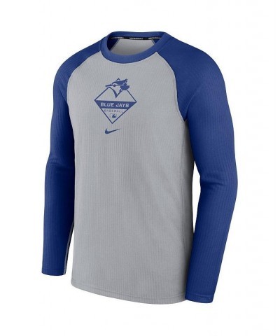 Men's Gray, Royal Toronto Blue Jays Game Authentic Collection Performance Raglan Long Sleeve T-shirt $33.14 T-Shirts