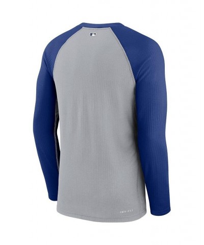 Men's Gray, Royal Toronto Blue Jays Game Authentic Collection Performance Raglan Long Sleeve T-shirt $33.14 T-Shirts