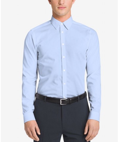 Men's Slim-Fit Non-Iron Performance Dress Shirt Blue $24.88 Dress Shirts