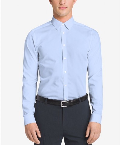 Men's Slim-Fit Non-Iron Performance Dress Shirt Blue $24.88 Dress Shirts