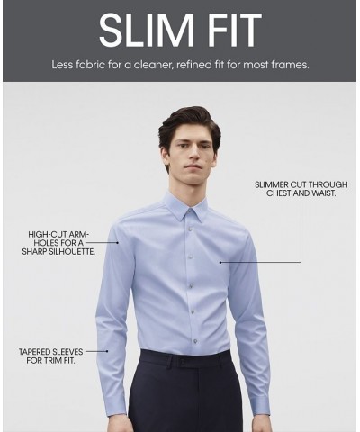 Men's Slim-Fit Non-Iron Performance Dress Shirt Blue $24.88 Dress Shirts