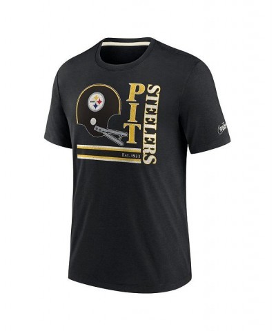 Men's Black Pittsburgh Steelers Wordmark Logo Tri-Blend T-shirt $28.99 T-Shirts