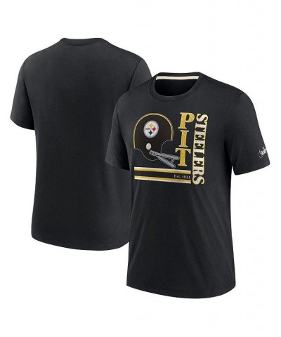 Men's Black Pittsburgh Steelers Wordmark Logo Tri-Blend T-shirt $28.99 T-Shirts