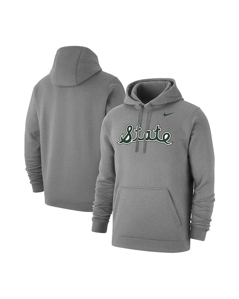 Men's Heathered Gray Michigan State Spartans Big and Tall Alternate Logo Club Pullover Hoodie $38.25 Sweatshirt