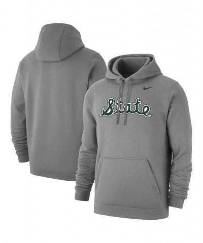 Men's Heathered Gray Michigan State Spartans Big and Tall Alternate Logo Club Pullover Hoodie $38.25 Sweatshirt