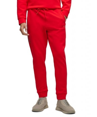 BOSS Men's Rhinestone Trims Cotton-Blend Tracksuit Bottoms Red $60.16 Pants