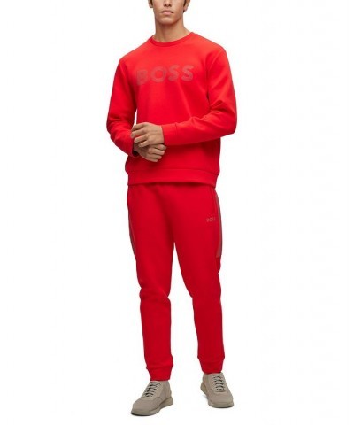 BOSS Men's Rhinestone Trims Cotton-Blend Tracksuit Bottoms Red $60.16 Pants