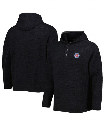 Men's Black Chicago Cubs Queensland Quilted Hoodie $54.40 Sweatshirt