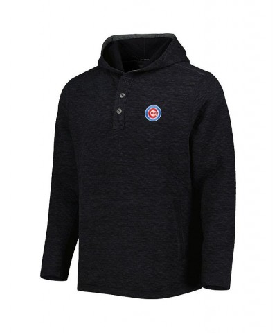 Men's Black Chicago Cubs Queensland Quilted Hoodie $54.40 Sweatshirt