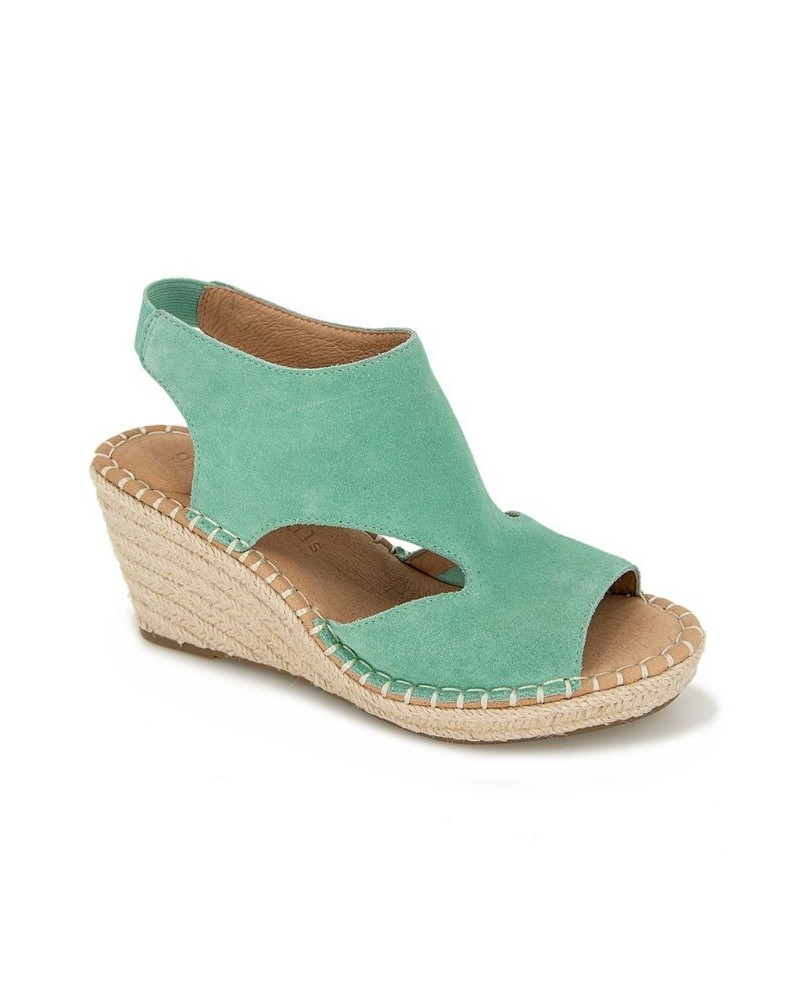 Women's Cody Wedge Espadrille Sandals Green $59.77 Shoes