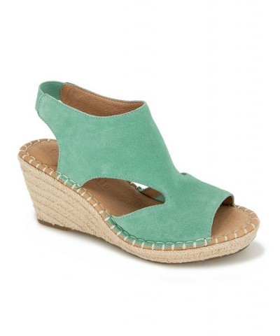 Women's Cody Wedge Espadrille Sandals Green $59.77 Shoes