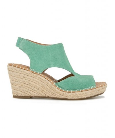 Women's Cody Wedge Espadrille Sandals Green $59.77 Shoes