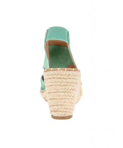 Women's Cody Wedge Espadrille Sandals Green $59.77 Shoes