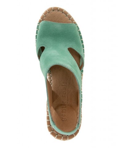 Women's Cody Wedge Espadrille Sandals Green $59.77 Shoes