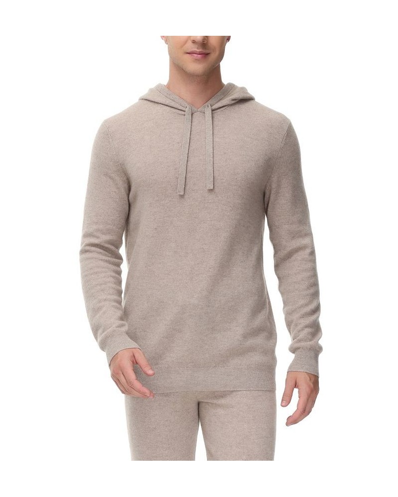 Men's Cashmere Lounge Hoodie Tan/Beige $51.53 Pajama